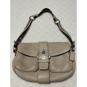 Coach Vintage Y2K Soho Purse 9248 Ivory Beige Shoulder Bag Pebbled Leather